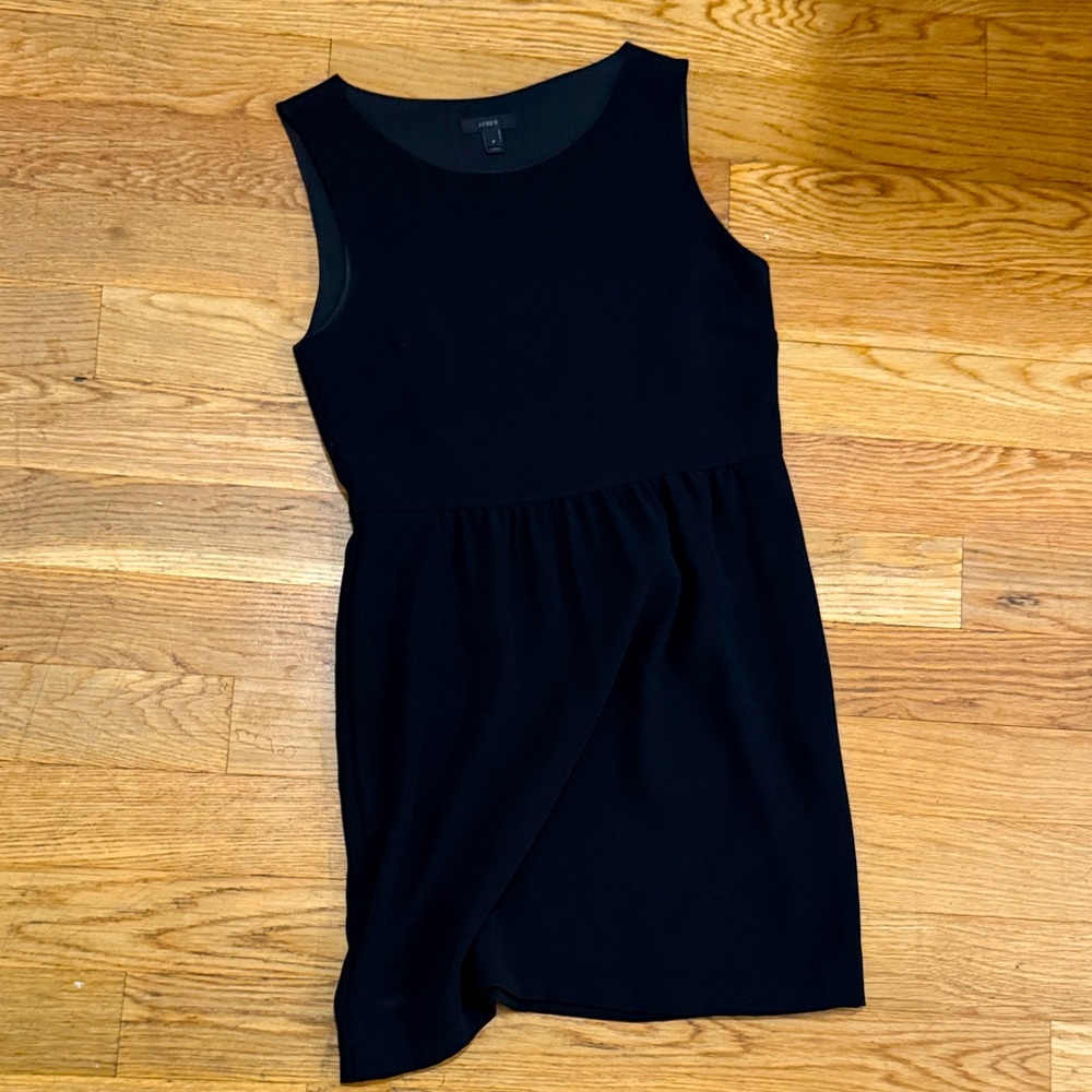 Elegant Black J Crew Wool Sleeveless Dress